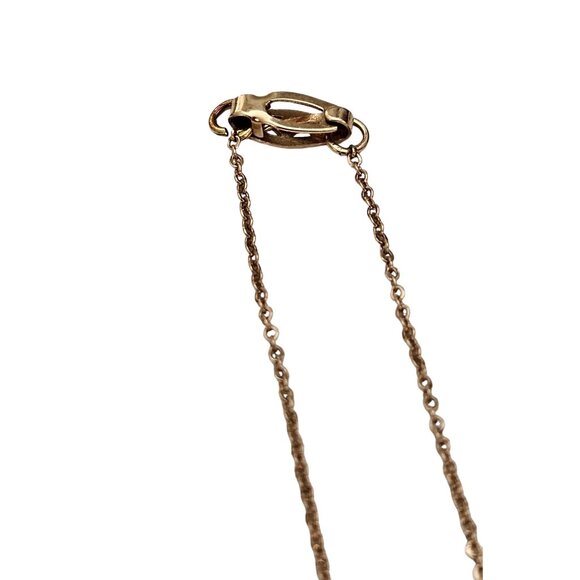 10K Yellow Gold, Diamond Chip Cross Pendant Vintage Chain Necklace 18.5" L, L542 - Picture 8 of 12